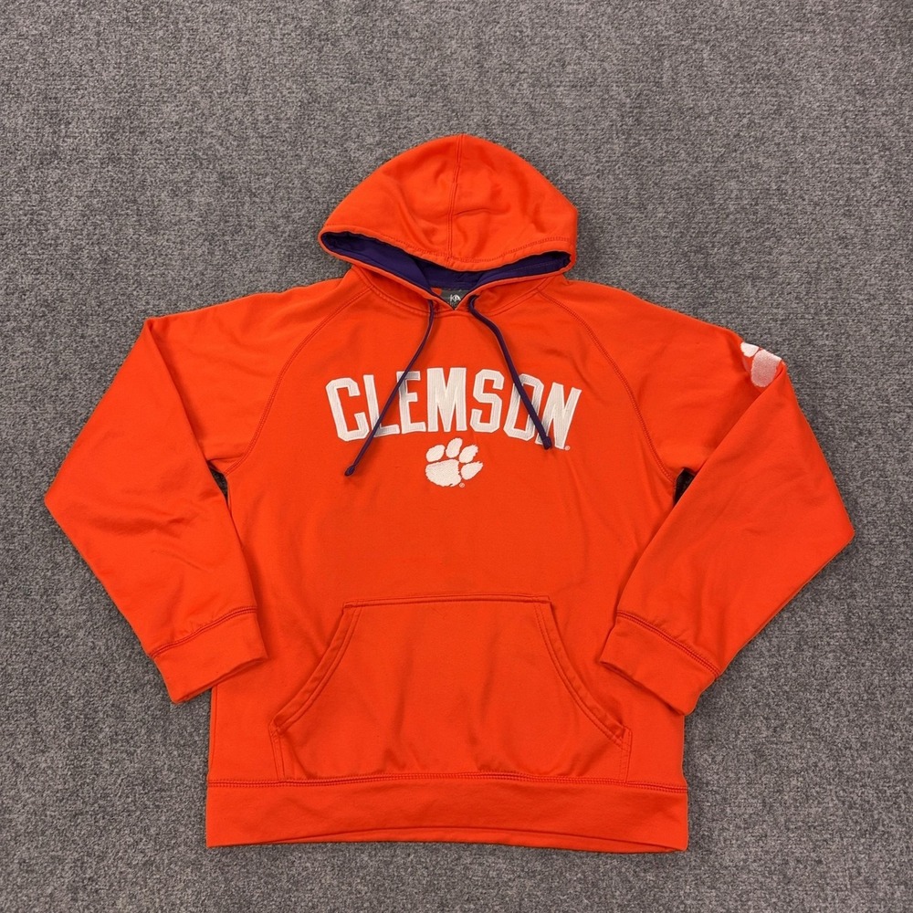 Clemson Tigers Sweatshirt Mens Small Orange NCAA Football Knights Apparel Hoodie
